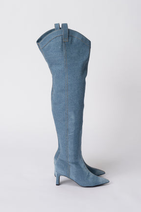 [SALE] Denim Thigh High Boots Pants