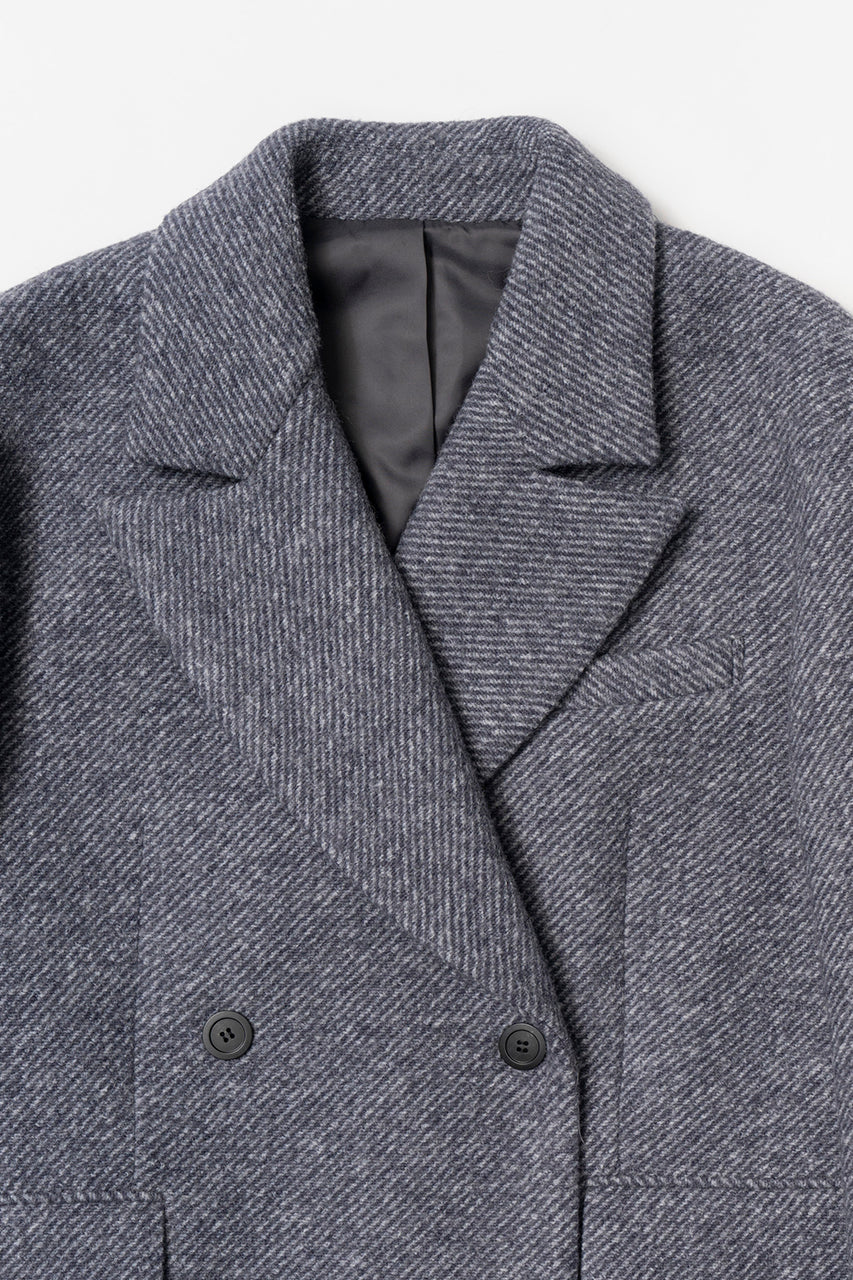 Sliver Wool Overcoat Jacket