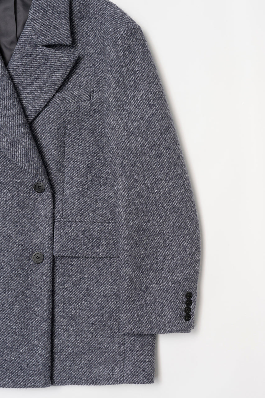 【24WINTER PRE ORDER】Sliver Wool Overcoat Jacket