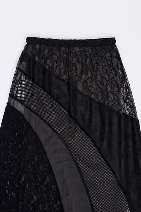 Lace Collage Maxi Skirt