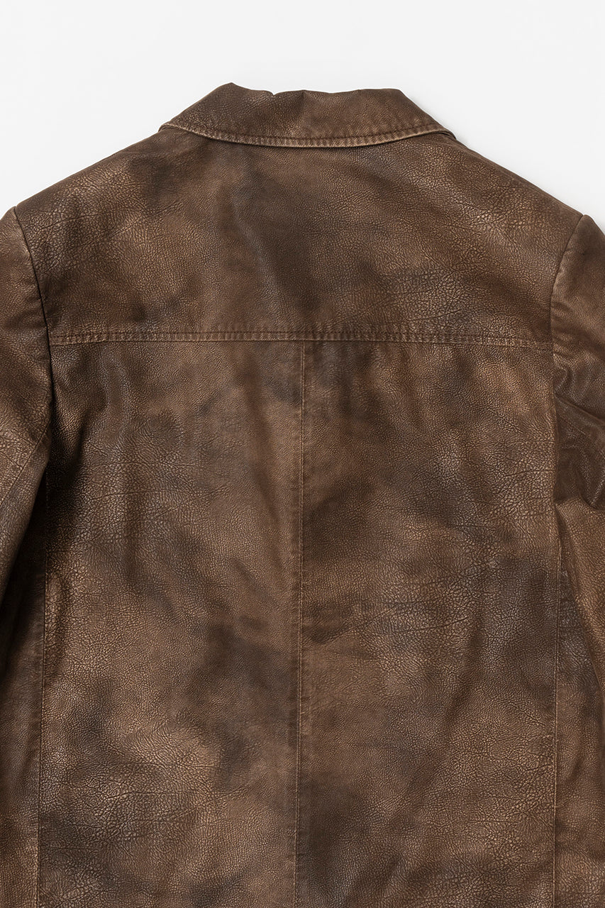 Italian Vegan Leather Washed Blouson