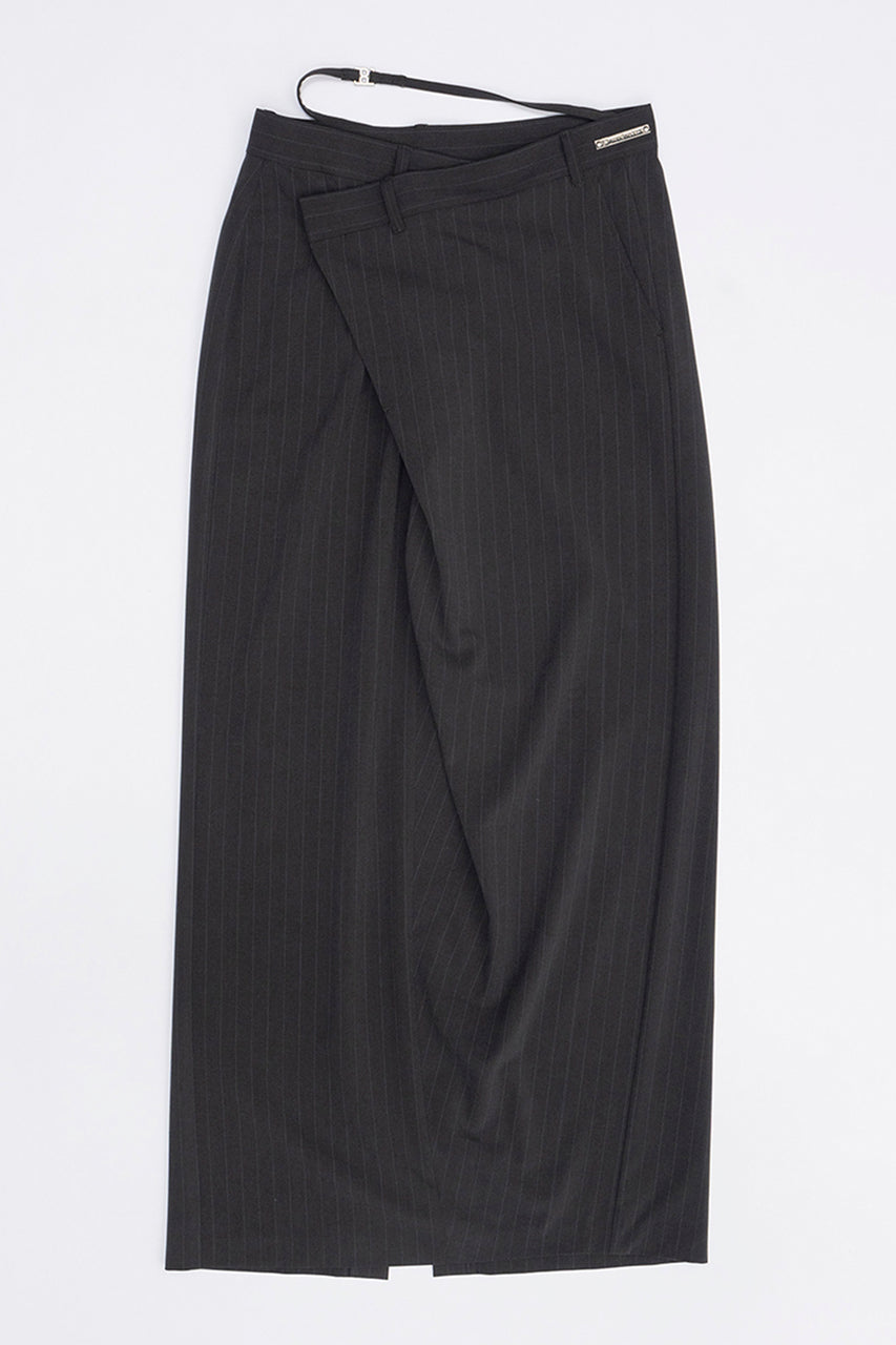 Worsted Striped Low Waist Maxi Skirt