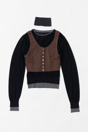 [24Autumn PRE ORDER] Layered color Block Knit