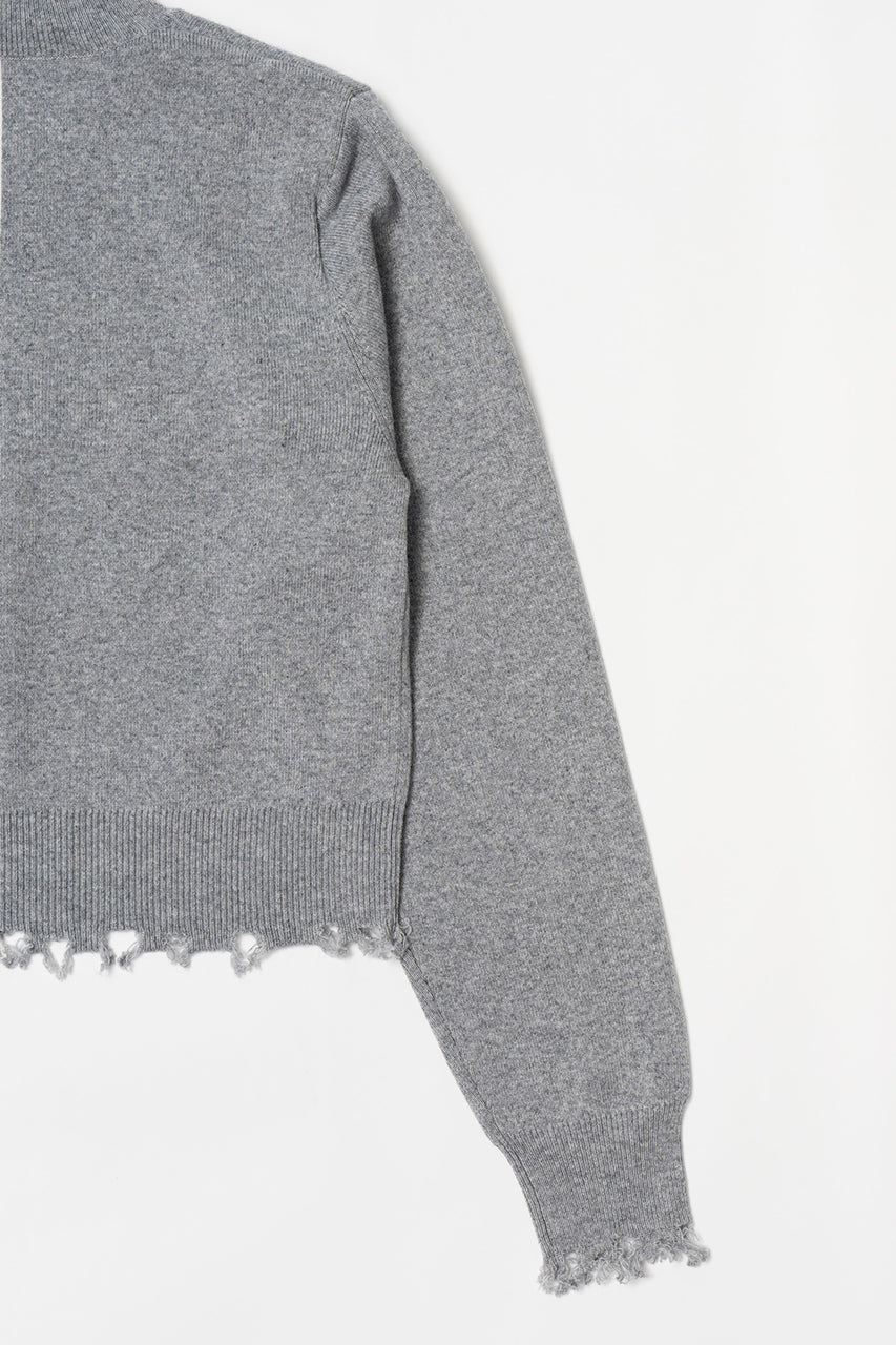 【24WINTER PRE ORDER】Damaged High Neck Power Shoulder Knit