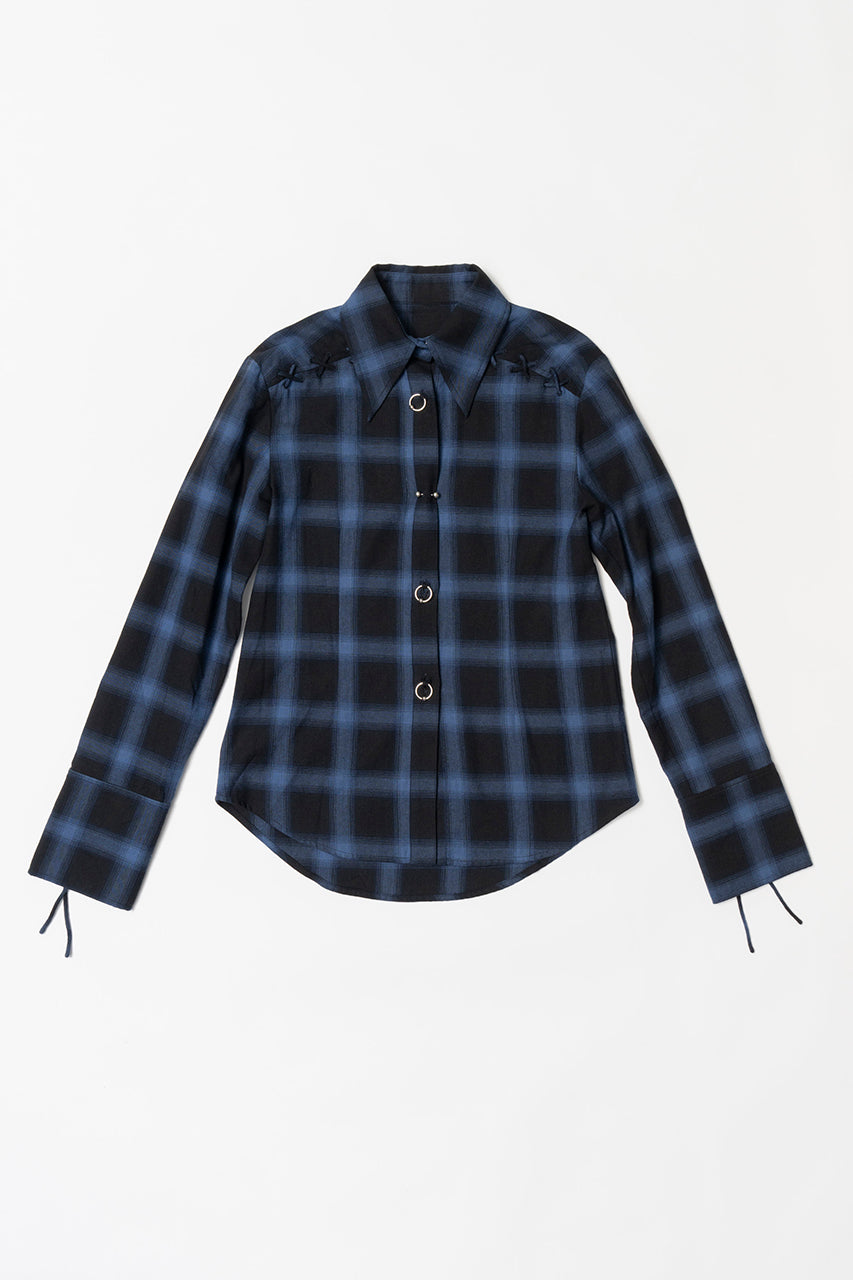 [24Autumn PRE ORDER] Multi Check Body Pierce Shirt