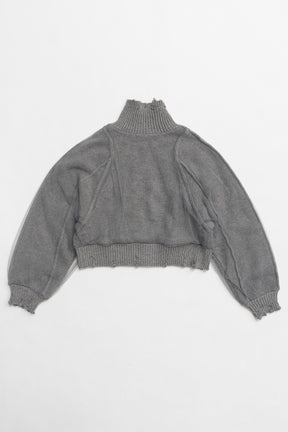 【24WINTER PRE ORDER】Tulle Layered Zip-Up Knit