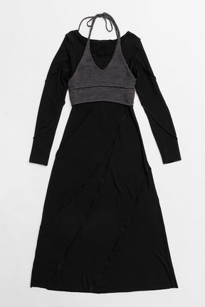 【24WINTER PRE ORDER】Knit Layered Maxi One Piece