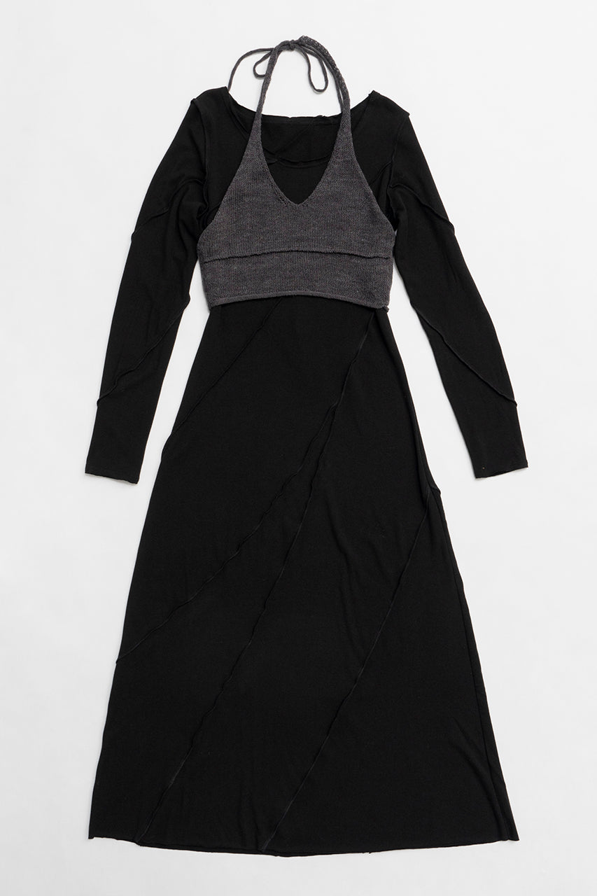 【24WINTER PRE ORDER】Knit Layered Maxi One Piece