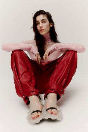 Faux Leather Jogger Pants