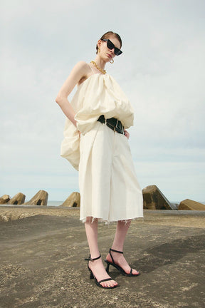 Irregular Hem Balloon Tunic