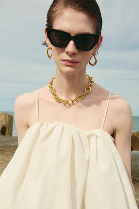 Irregular Hem Balloon Tunic
