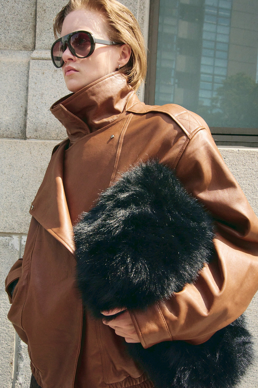 Sheep Leather Bomber Jacket - 2026AUTUMN