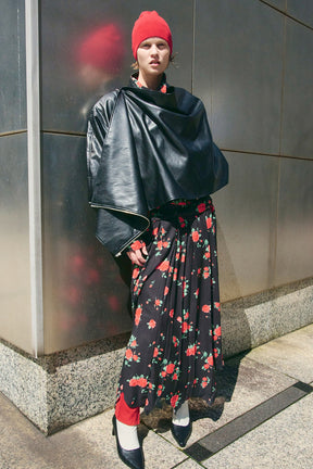 Asymmetric Drape Cape Blouson - 2026AUTUMN