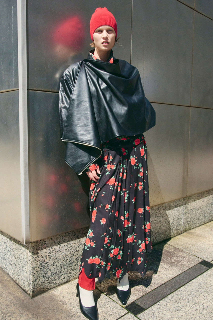 Asymmetric Drape Cape Blouson - 2026AUTUMN