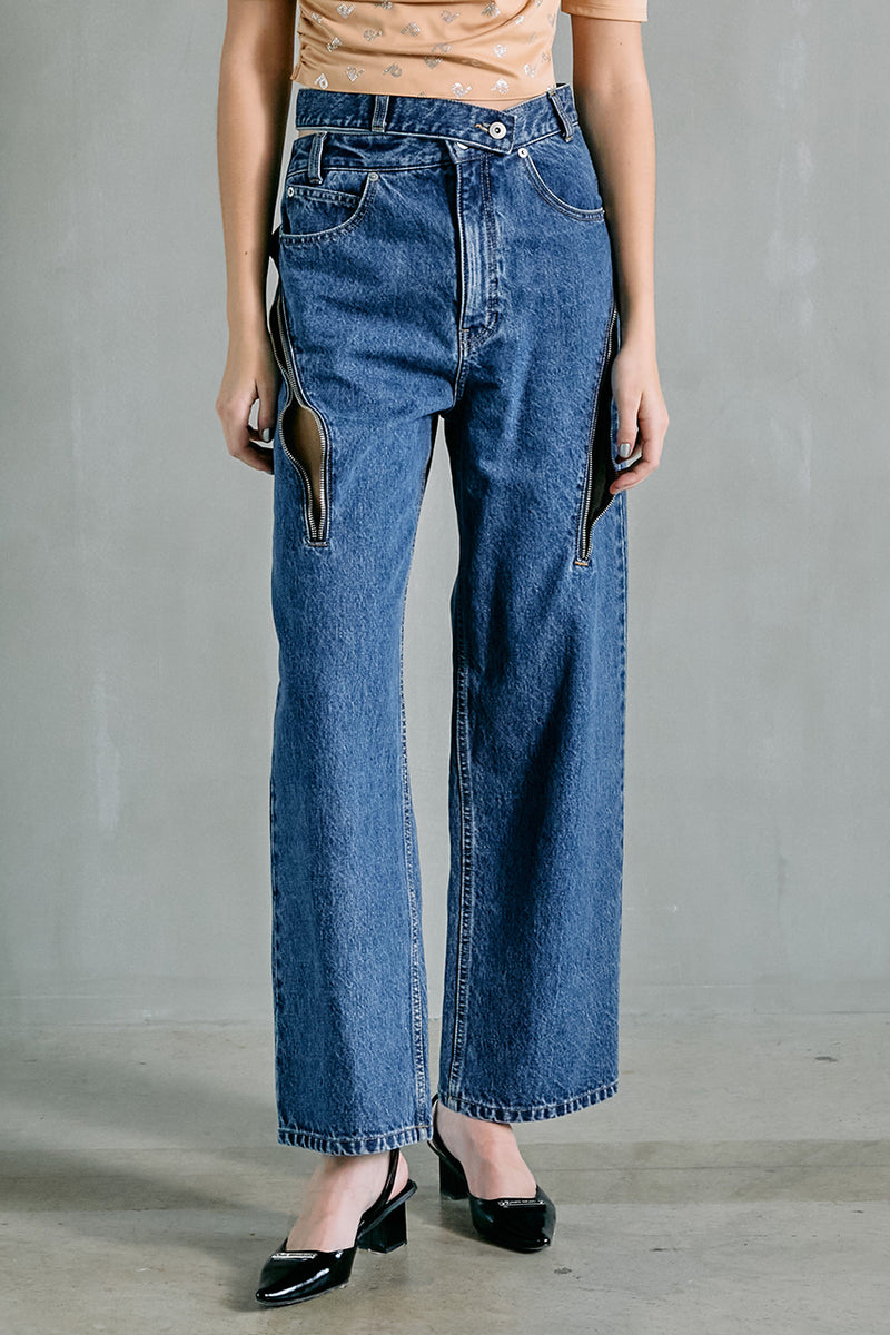 Long Zipper Jeans