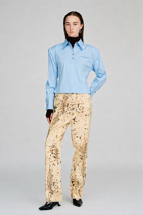 【AYUMI HAMAMOTO COLLABORATION】Shoulder Pad High-Stretch Broadcloth Shirt - 2026AUTUMN
