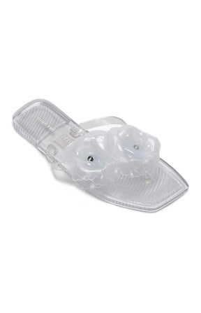 Silicon Flat Sandal With Flowers
