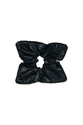 Faux Leather Studded Scrunchie-Medium
