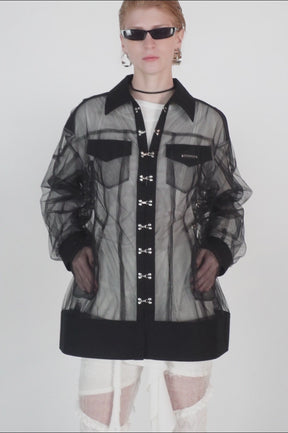 【25 SPRING PRE ORDER】Cocoon Sleeve Tulle Blouson