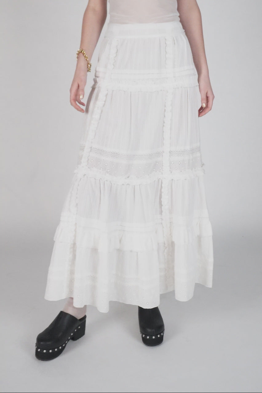 Cotton Lace Maxi Skirt