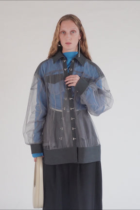 【25 SPRING PRE ORDER】Cocoon Sleeve Tulle Blouson