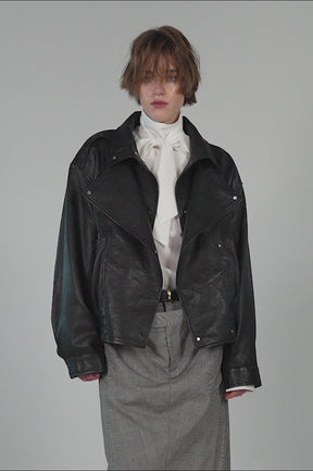Sheep Leather Bomber Jacket - 2026AUTUMN