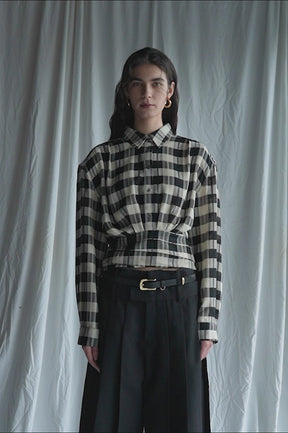 Hold Waist Check Shirt - 2026AUTUMN