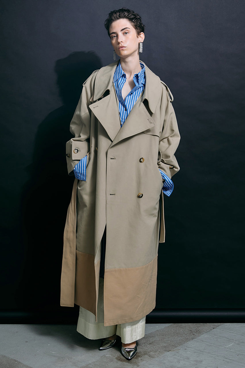 【SALE】Cotton Double Cloths Over Trench Coat