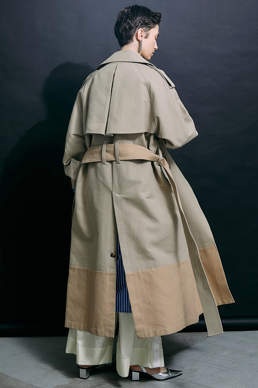 SALE】Cotton Double Cloths Over Trench Coat