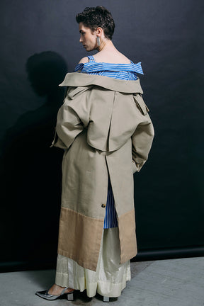【SALE】Cotton Double Cloths Over Trench Coat