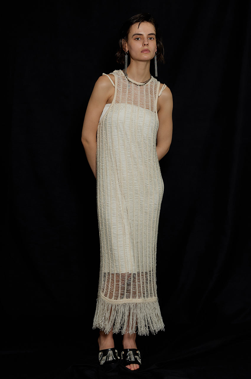 【SALE】Transparent Rib Knit Dress