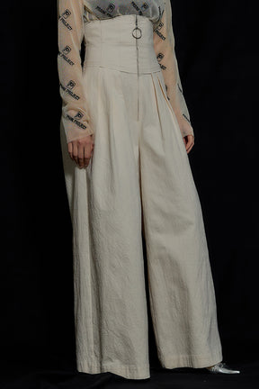 【SALE】Washed Rip-stop Wide Pants