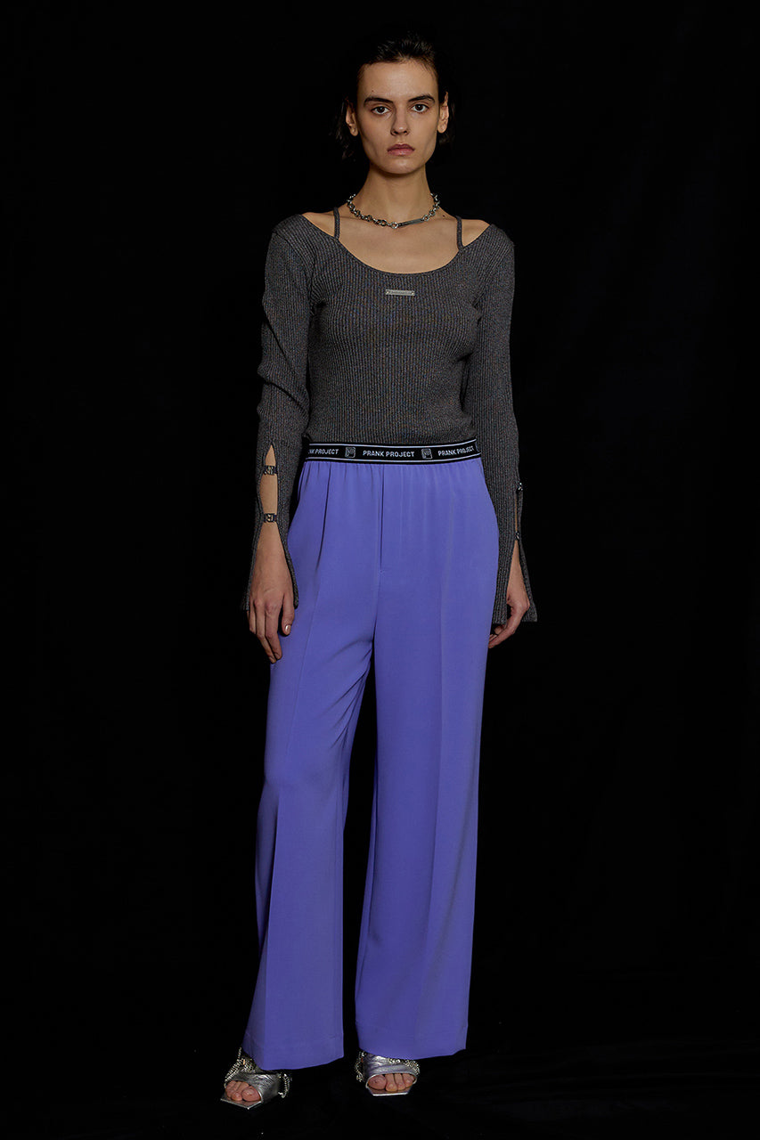 【SALE】Triacetate Rubber Band Loose-fitting Pants