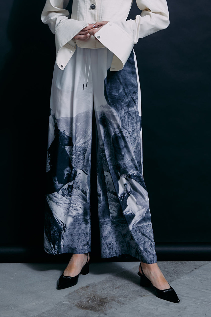 Horse Printed Wide Pants