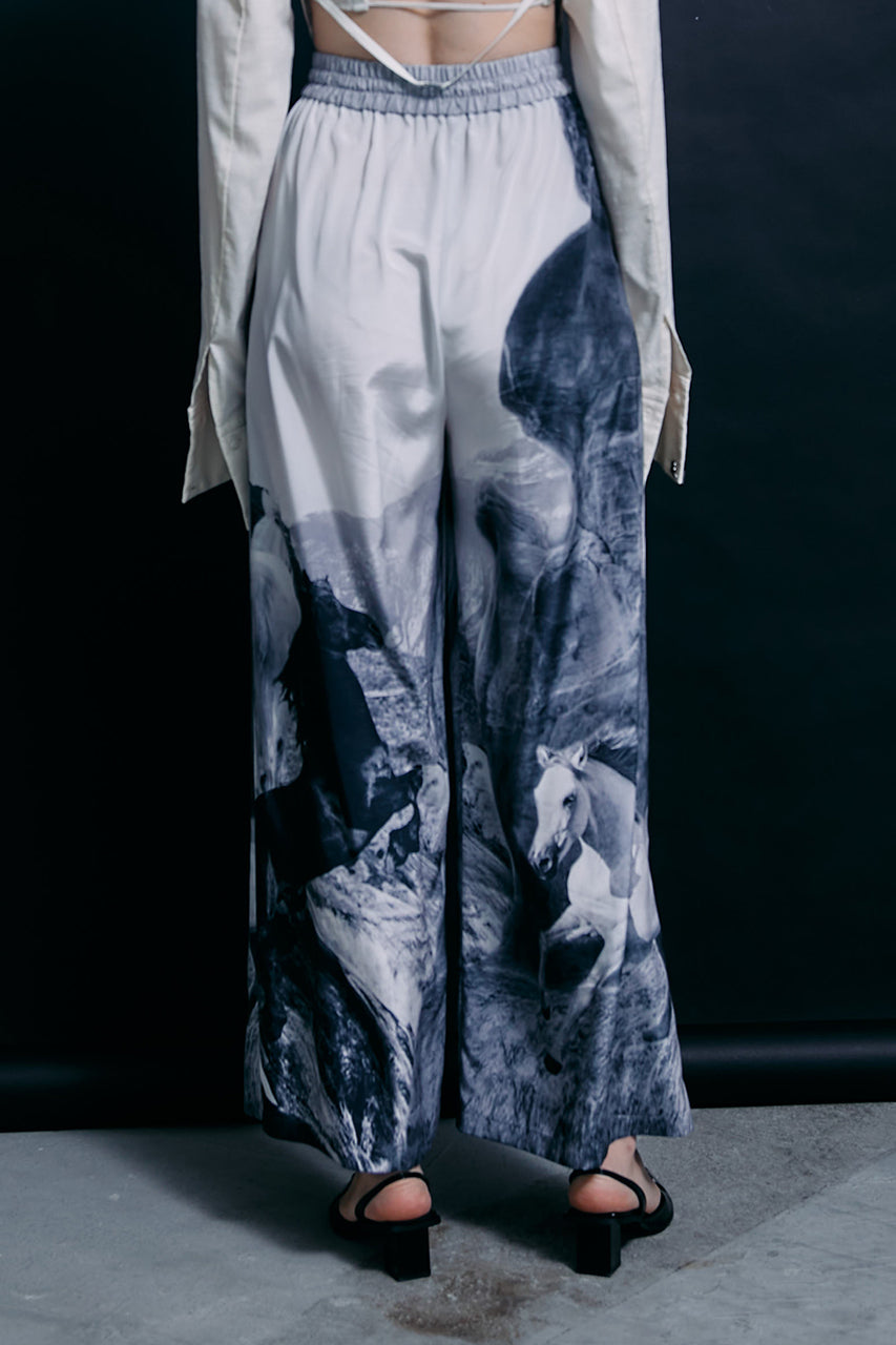 Horse Printed Wide Pants