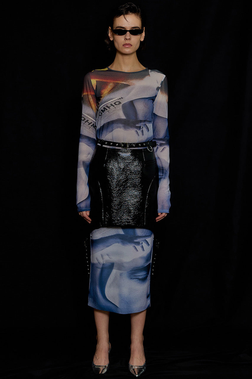 【SALE】Multi Printed Tight Skirt