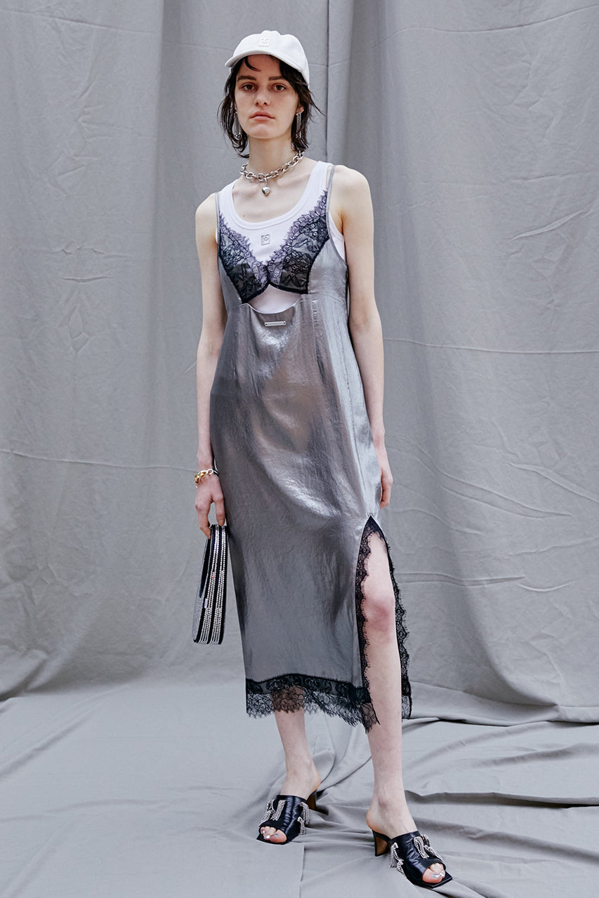 Metallic Lace Camisole Dress