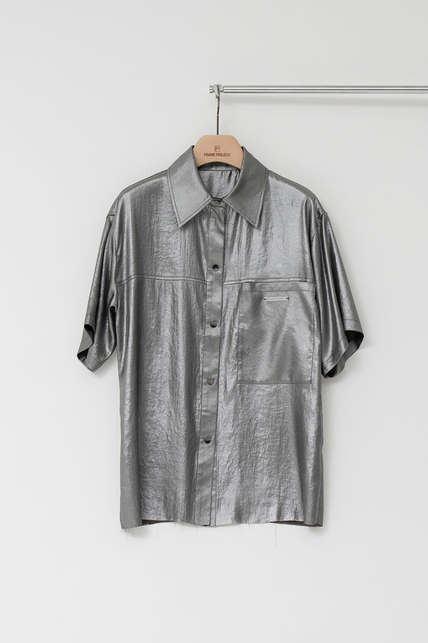 【SALE】Half Sleeve Satin Over Shirt