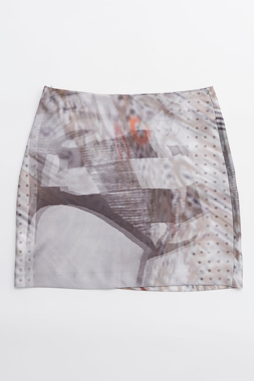 【SALE】Distorted Sequin Silk Mini Skirt