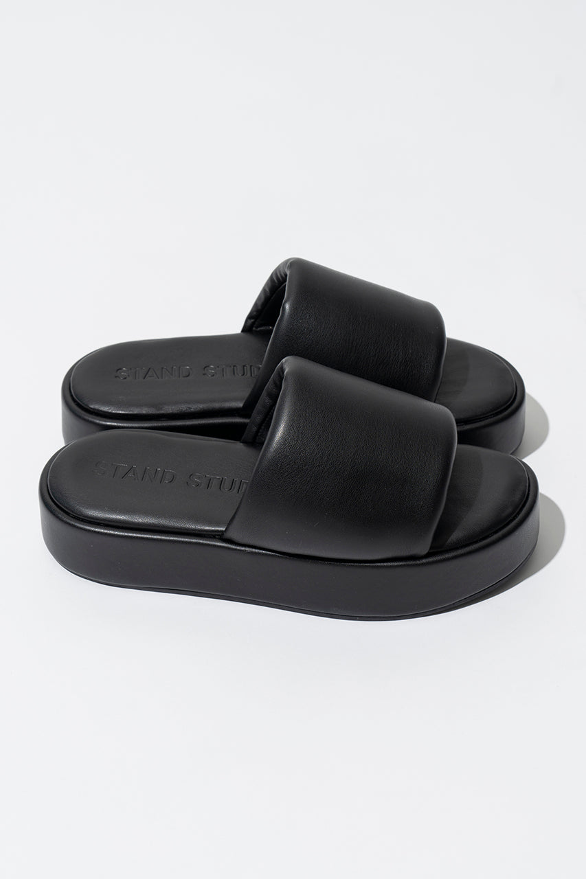 【SALE】Phoebe Flatform Sandals : Faux Leather Stretch