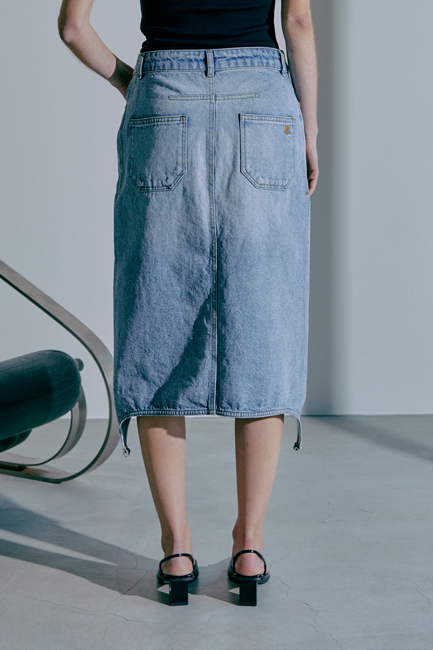 Blue Denim Strap Skirt