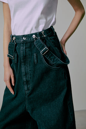 Loose Waist Two-way Salopette Pants