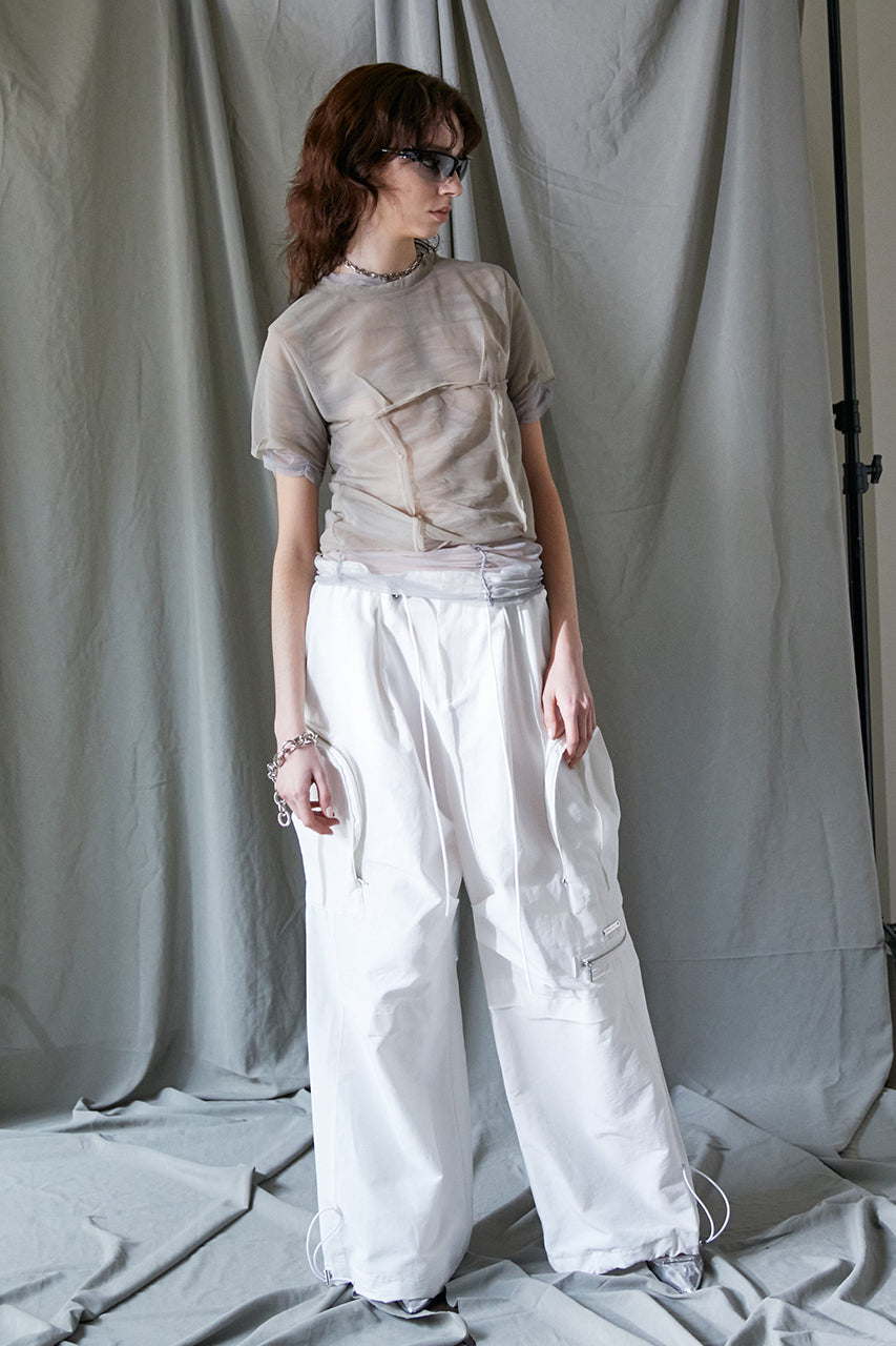 See-Through Gathered Layered Top