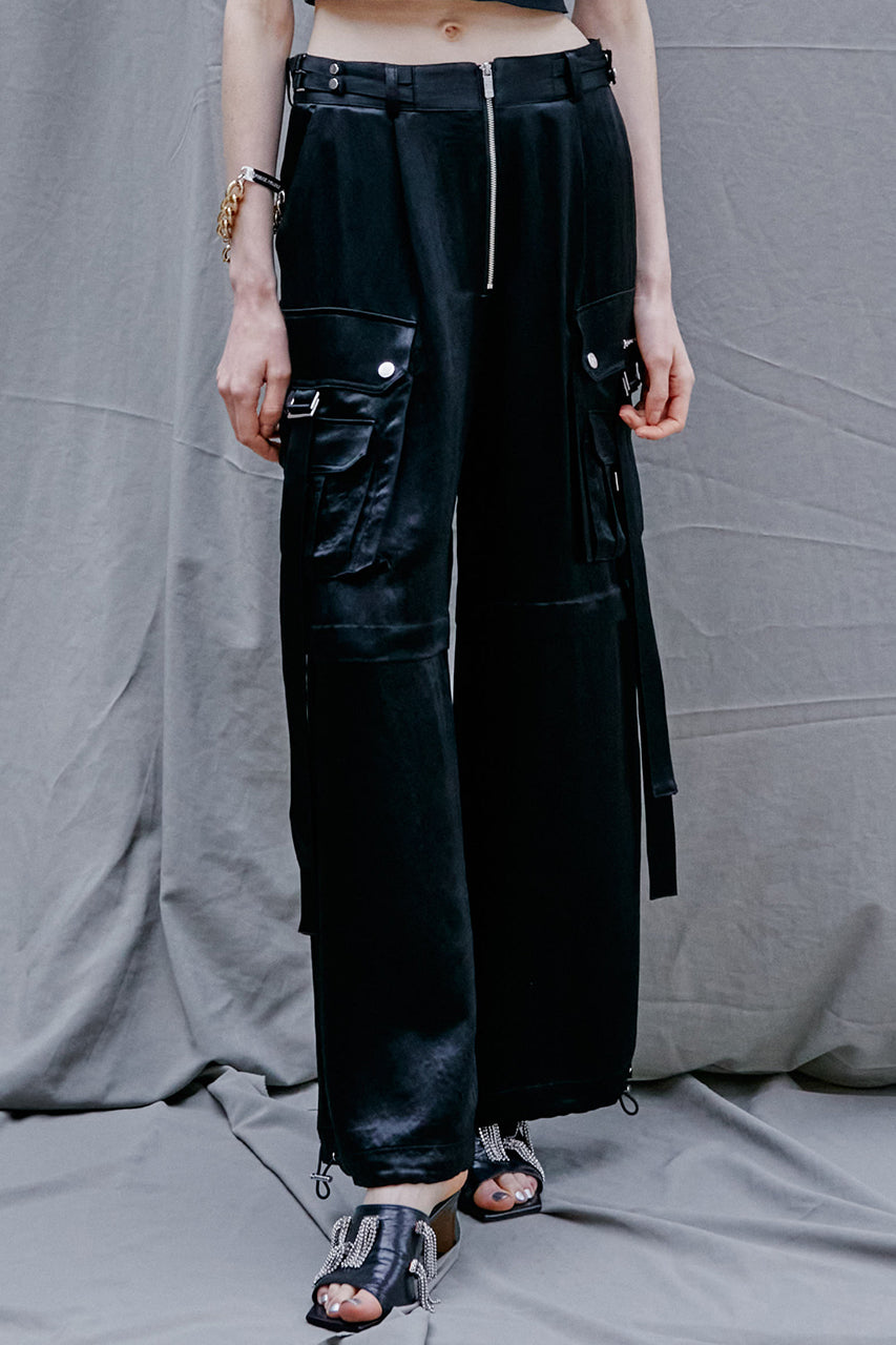 Satin Cargo Pants